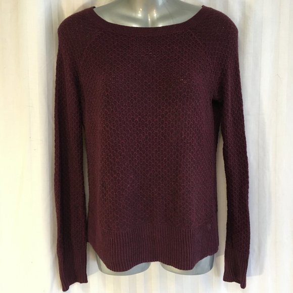 American Eagle Outfitters Womens Size XS Burgandy Red Stretch Sweater Scoop Neck - Picture 1 of 13
